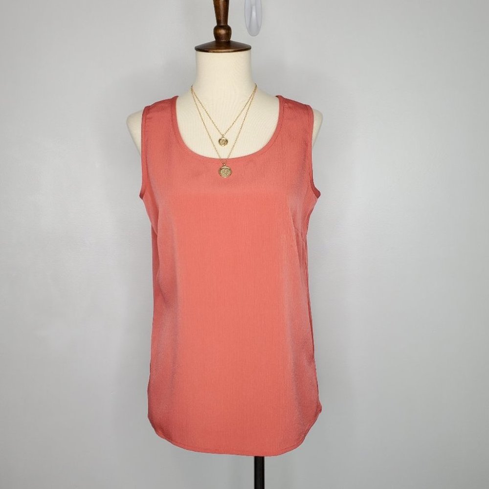 Susan Graver Terracotta Lightly Textured Dress Up or Down Tank Top Size XS